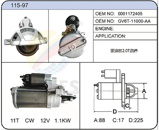 115-97(0001172405 CV6T-11000-AA)