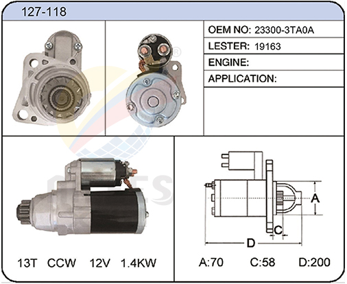127-118(23300-3TA0A  19163)