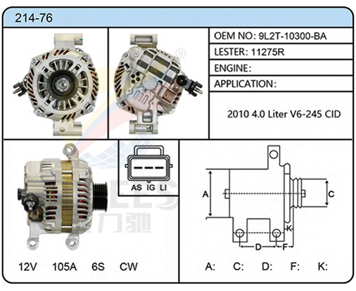 214-76（9L2T-10300-BA  11275R）