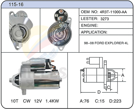 115-16 (4R3T-11000-AA 3273)