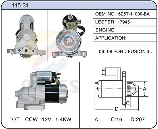 115-31 (6E5T-11000-BA 17945）