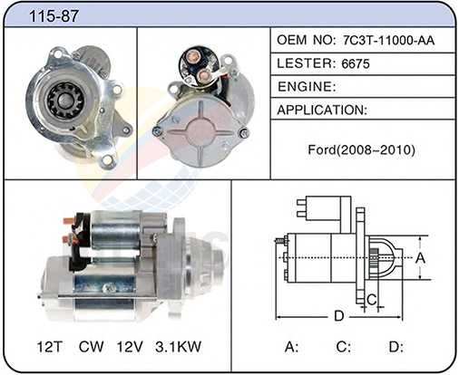115-87 (7C3T-11000-AA 6675)