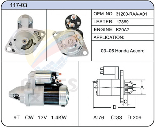 117-03(31200-RAA-A01 17869)
