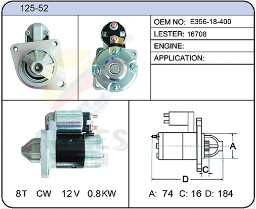 125-52(E356-18-400 16708)